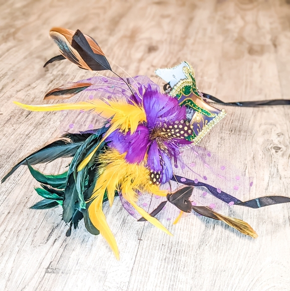 Ladies Mardi Gras Mask 2022 Mardi Gras Ball Formal Attire Exotic Feathered Mask - Picture 7 of 12